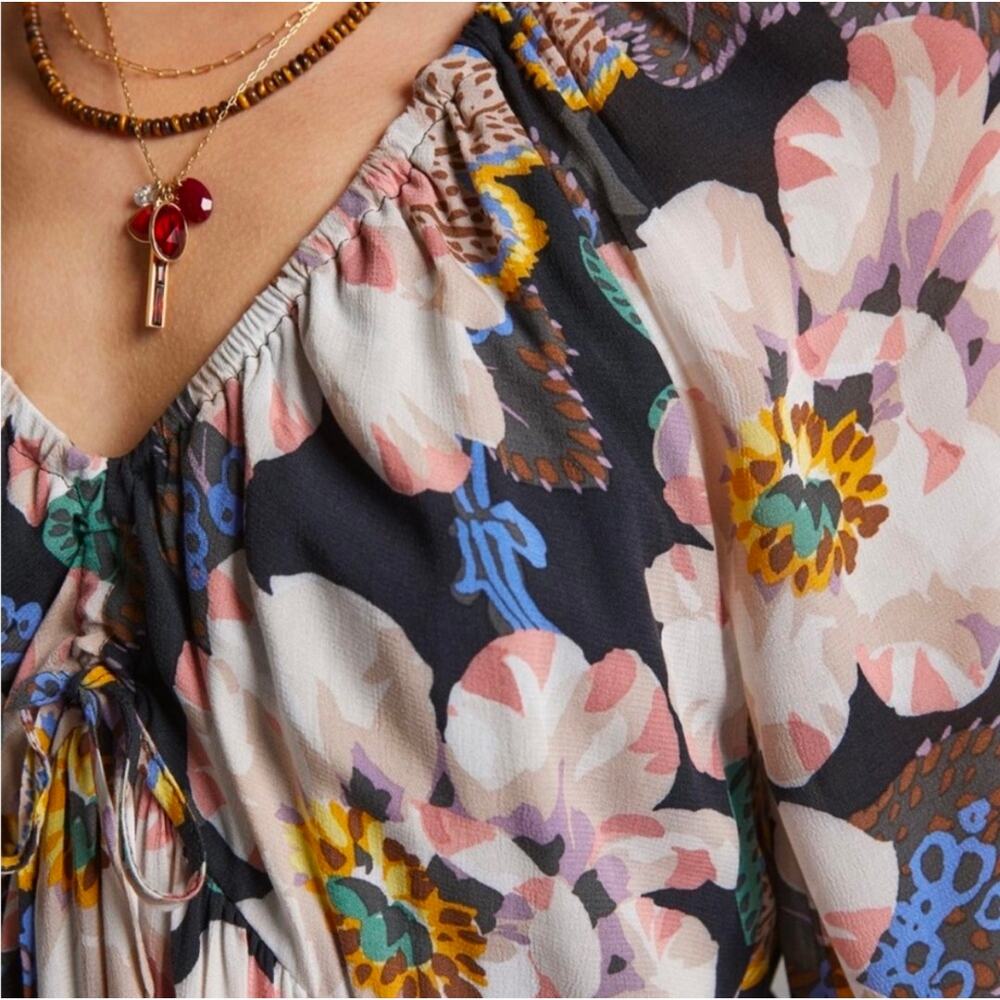 Maeve by Anthropologie Floral V-Neck Mini Dress – Size 1X - Picture 3 of 6